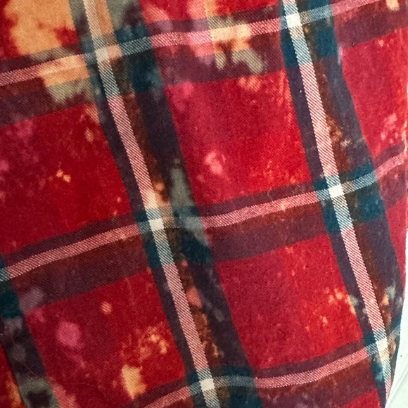 Vanilla Star Distressed Button Down Plaid Shirt Medium - Picture 4 of 8